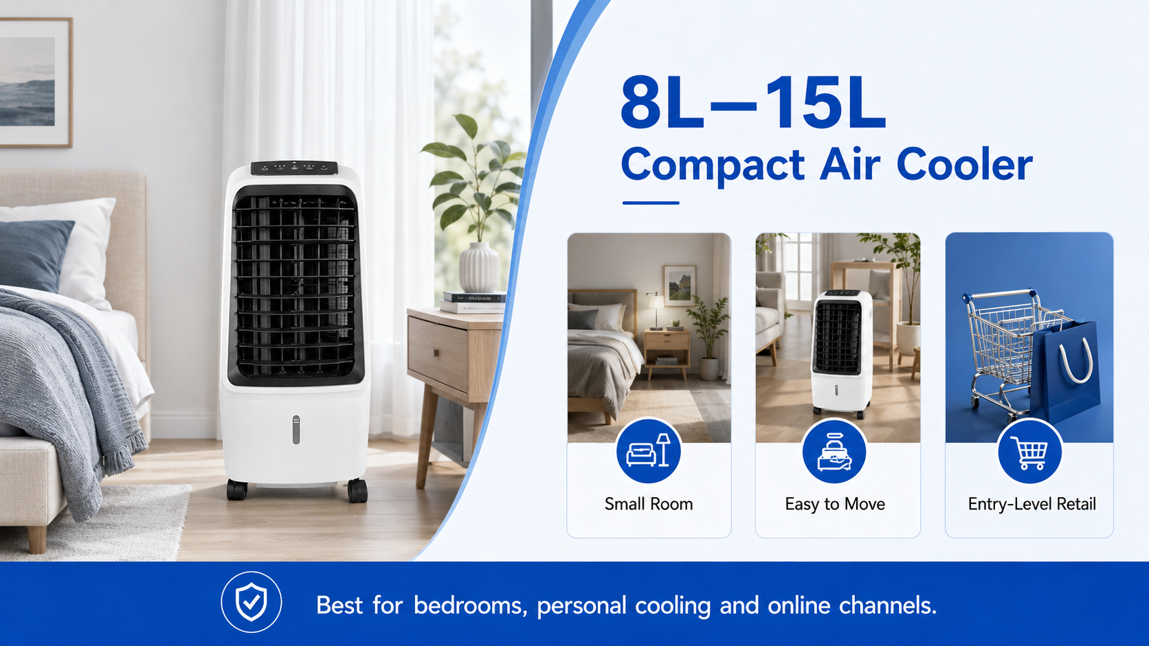 compact 8L air cooler for bedroom and online retail