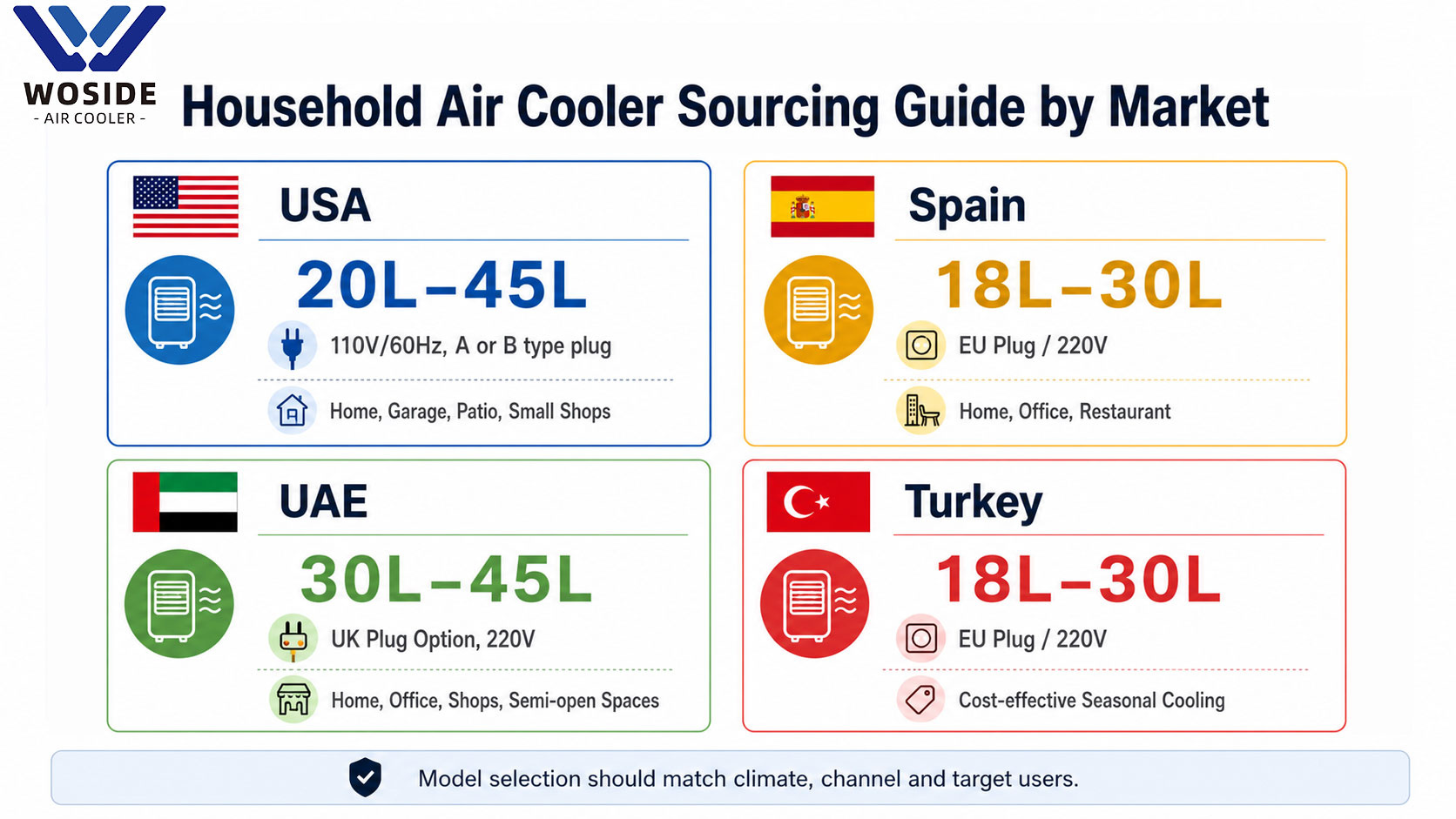 Best household air cooler models for USA Spain UAE and Turkey wholesale markets