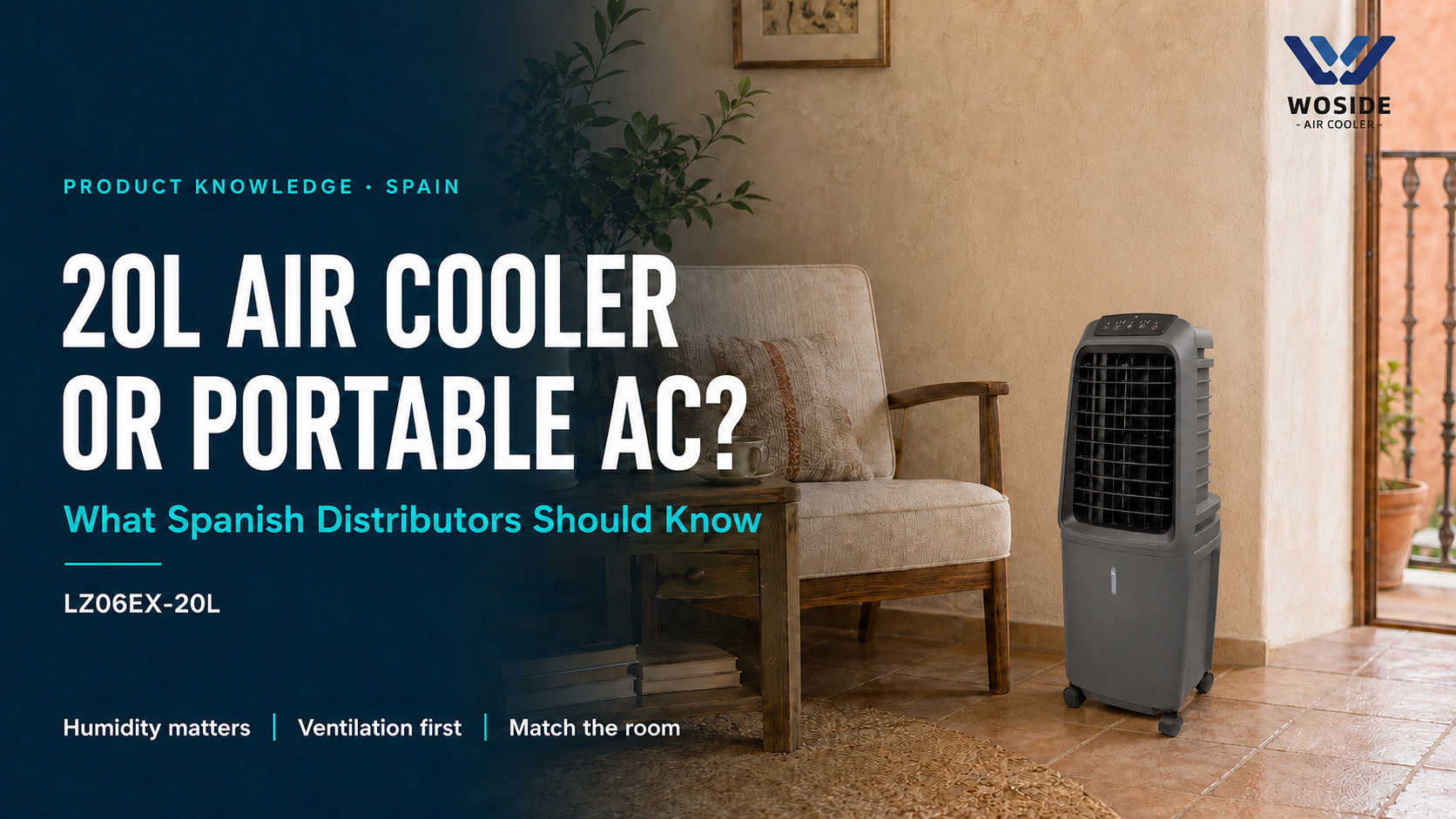 Woside LZ06EX 20L air cooler for Spanish distributors comparing household cooling options