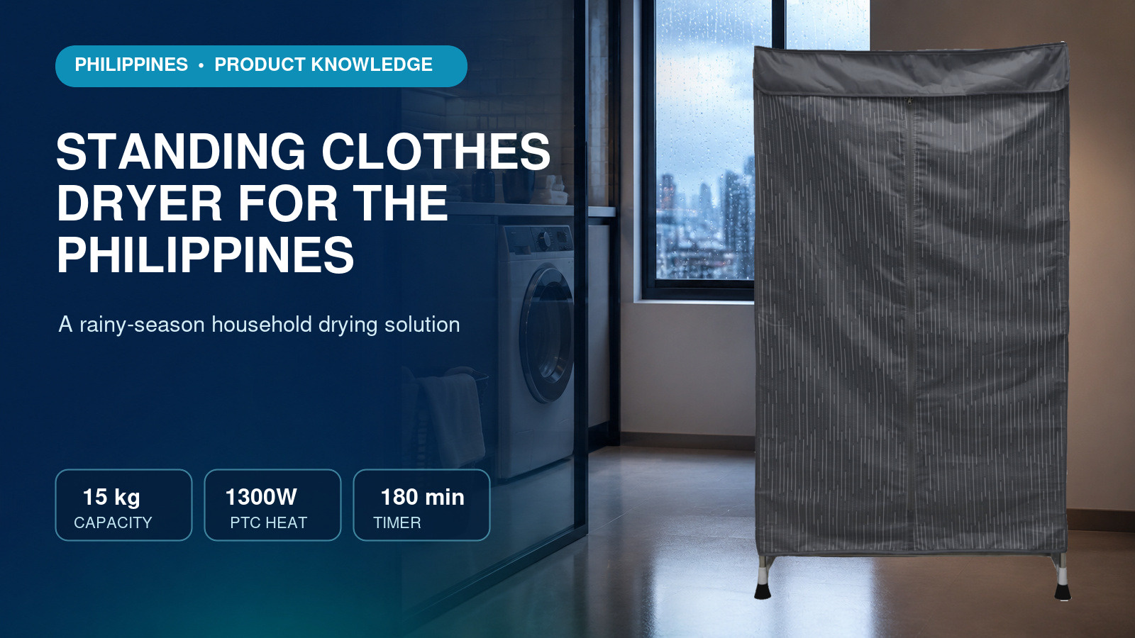WSD-14G standing clothes dryer for Philippine rainy-season home laundry