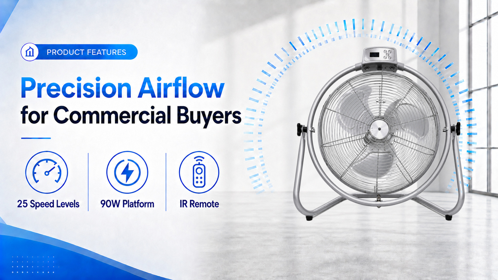 25-speed DC inverter floor fan features for commercial buyers