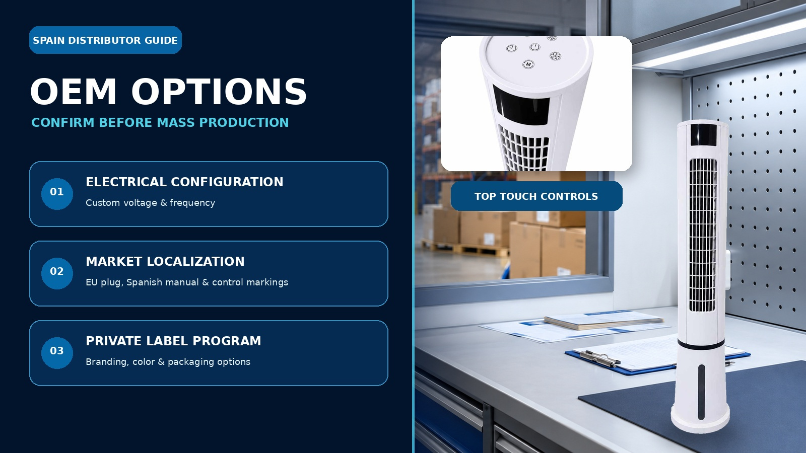 Spain tower air cooler OEM electrical packaging and EU compliance checklist