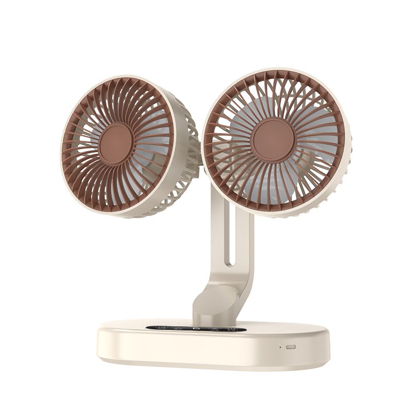 Desktopventilator met twee ventilatorbladen